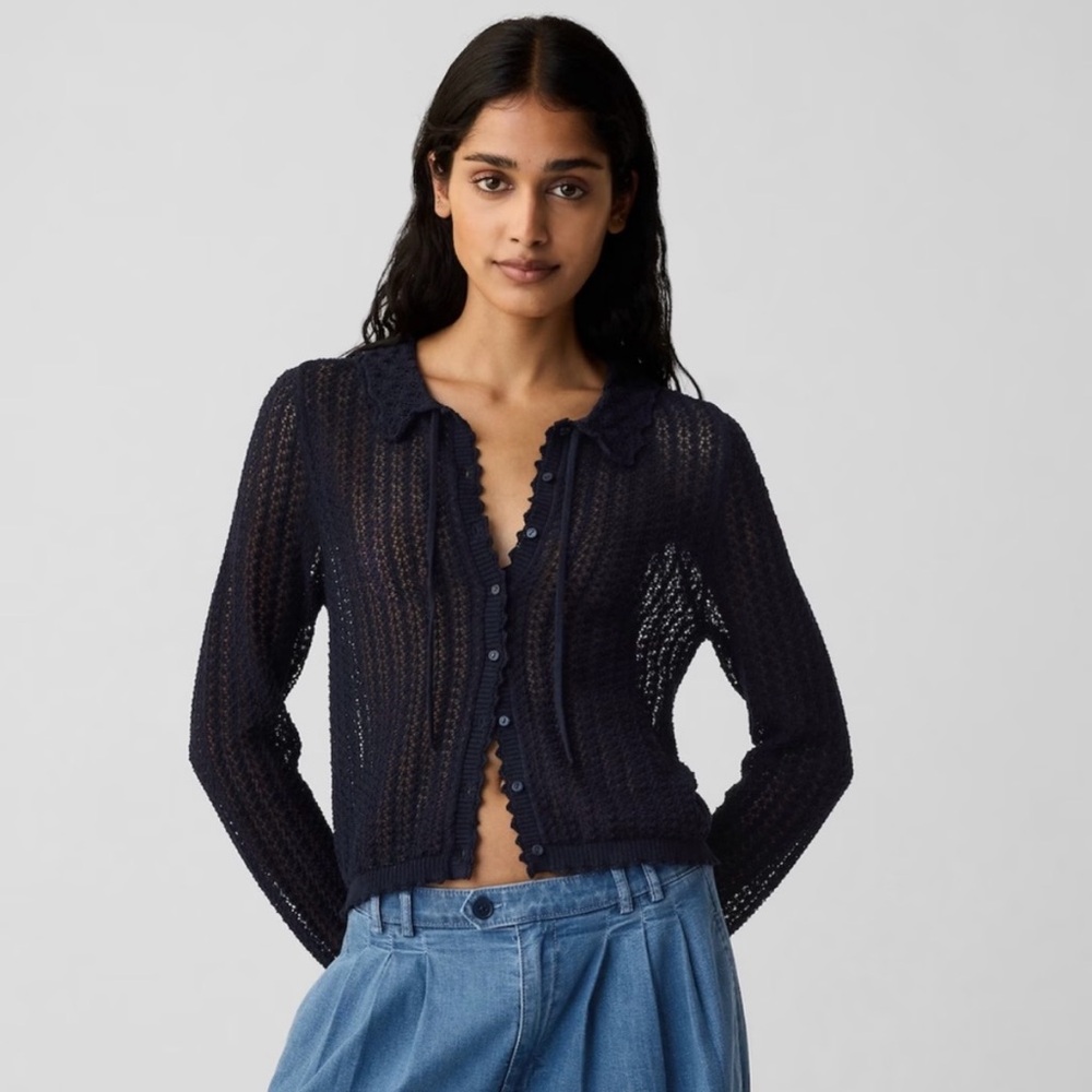 GAP x DOEN Linen Cardigan Navy Small sold out online Dôen